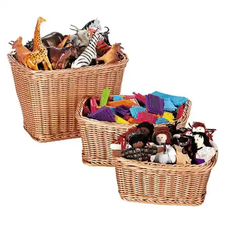 Rectangular Nesting Plastic Woven Baskets