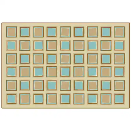 KID$ Value Classroom Rugs™, Squared, Rectangle 4' x 6' Tan