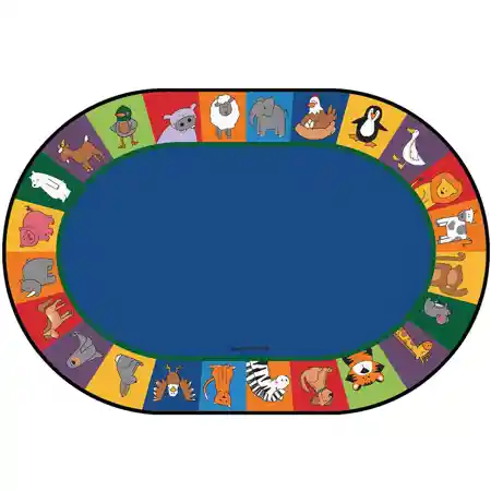 KID$ Value Plus Classroom Rugs™, All The Animals Literacy Seating Rug